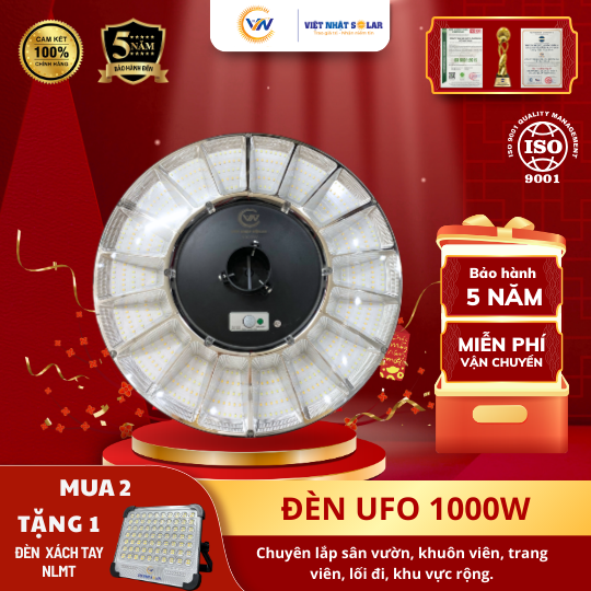 Việt Nhật Solar – Thương Hiệu Đèn Năng Lượng Mặt Trời Chính Hãng: Kiến Tạo Giải Pháp Chiếu Sáng 0 Đồng 9 Đèn Tròn UFO 1000W