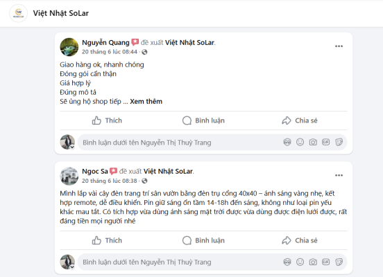 Lắp đèn năng lượng mặt trời Việt Nhật có tốt như lời đồn? 7 đánh giá khách hàng mua đèn Việt Nhật Solar