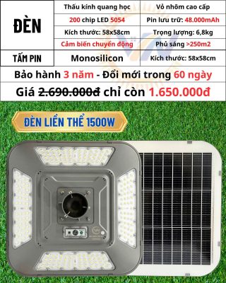 Thông số đèn liền thể UFO 1500W