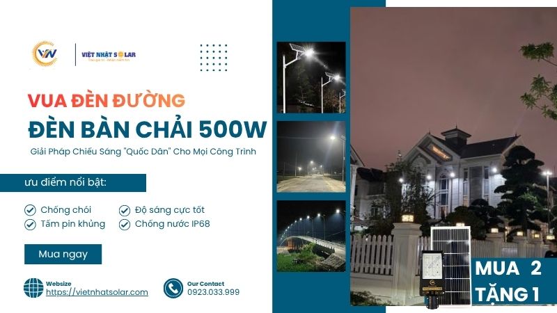 Đèn Đường Năng Lượng Mặt Trời Bàn Chải 500W: Giải Pháp Chiếu Sáng "Quốc Dân" Cho Mọi Công Trình 7 Đèn Bàn Chải 500W