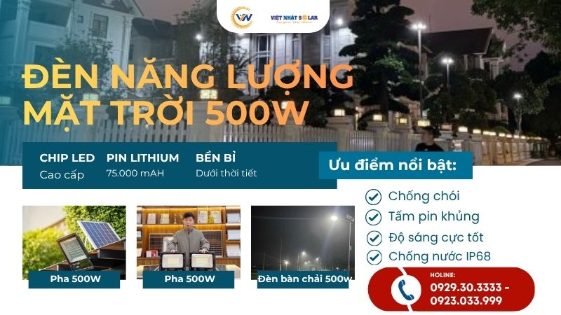Đèn Năng Lượng Mặt Trời 500W – Chiếu Sáng Sân Vườn Siêu Tiết Kiệm, Chấp Mọi Mức Giá Điện 8 Đèn Năng Lượng Mặt Trời 500W