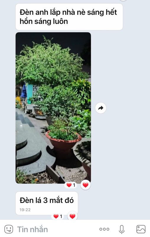 Feedback khách hàng: Đèn Năng Lượng Việt Nhật Solar Sáng "Hết Hồn" - Khách Hàng Chấm Điểm 10! 8 Feedback khách hàng về Đèn Lá 3 Mắt