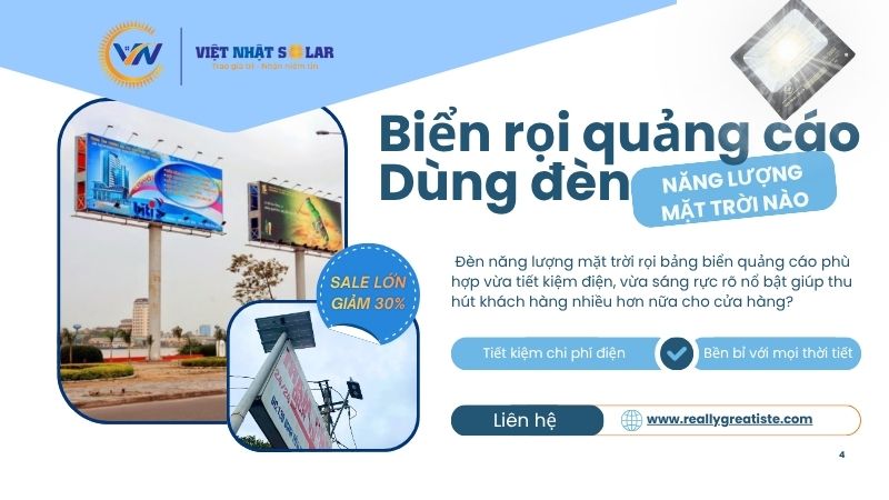 Lắp Biển Quảng Cáo Ngoài Trời: Dùng Đèn Mặt Trời Nào Tốt Nhất 1? 5 Biển Quảng Cáo Ngoài Trời