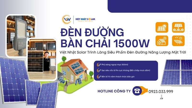 Siêu Phẩm Mới Tinh Đèn Đường Bàn Chải 1500W Nhà Việt Nhật Solar 7 Đèn Đường Bàn Chải 1500W