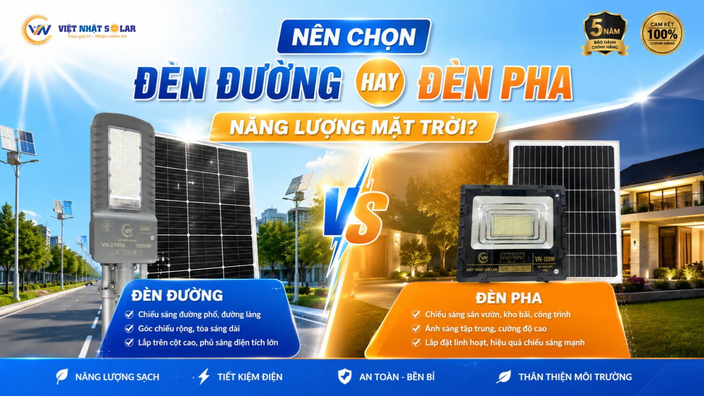 Nên Chọn Đèn Đường Hay Đèn Pha Năng Lượng Mặt Trời? 8 Đèn Pha Năng Lượng Mặt Trời